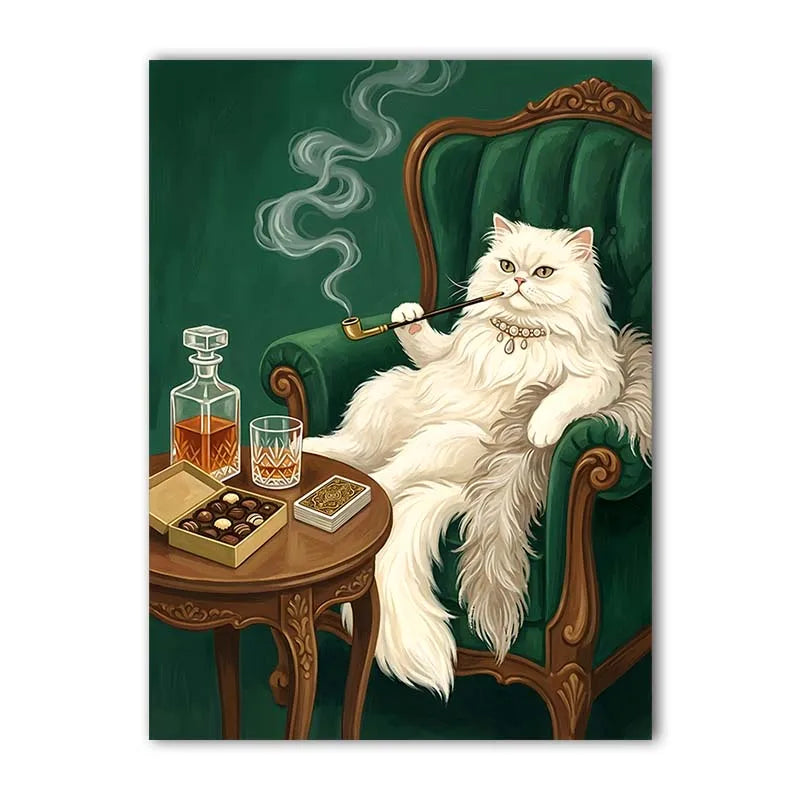 Nordic Black Cat Vintage Canvas Wall Art Poster Print | Home Decor Canvas Wall Art Peaceful Pleasures Health and Wellness 02 20x25cm No Frame China Mainland