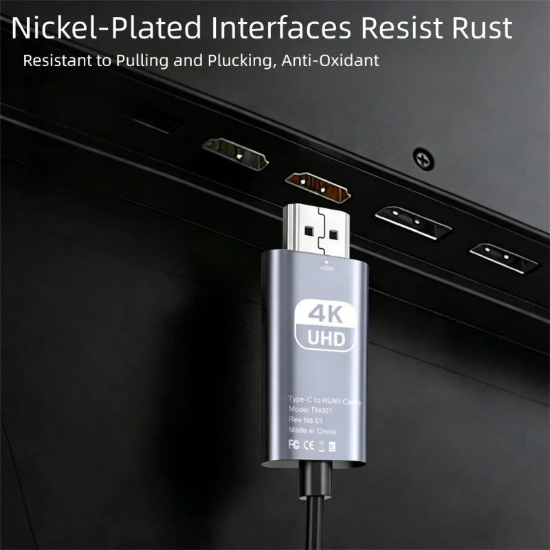 4K 30/60Hz USB C to HDMI Cable Type C Adapter HDTV Converter Cable For iPhone 15 TV Converter MacBook Air iPad Samsung laptop Peaceful Pleasures Health and Wellness