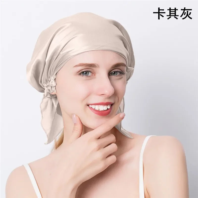 100% Mulberry Silk Sleep Cap – Hair Wrap Beanie for Women