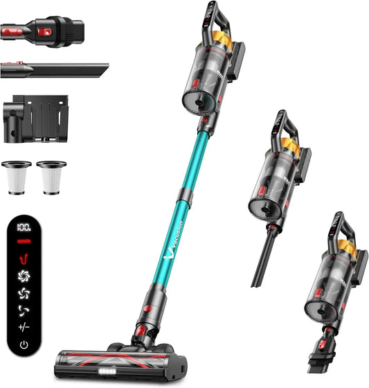 Powerful Cordless Vacuum Cleaner, 650W 55KPa Suction, 60-Min Runtime, LED Light for Pet Hair, Versatile for Home Use Peaceful Pleasures Health and Wellness United States