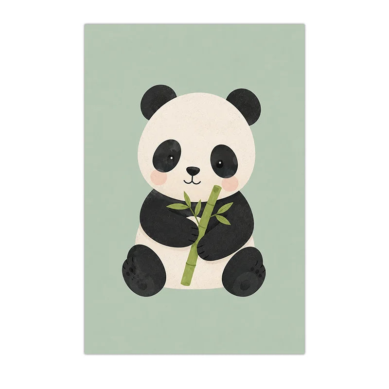 Nursery Animal Wall Art Cute Cartoon Safari Canvas Poster Prints For Baby Kids Bedroom Decor Peaceful Pleasures Health and Wellness 06 21X30cm No Frame China Mainland