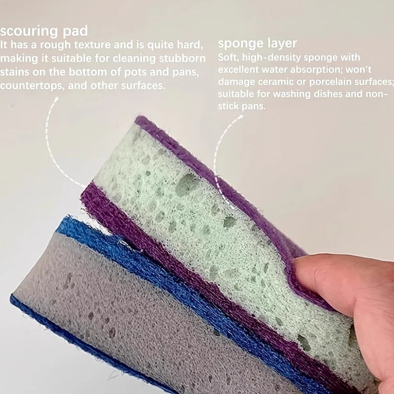 3-Piece Magic Kitchen Cleaning Sponge Set | Wood Pulp Scrubbers