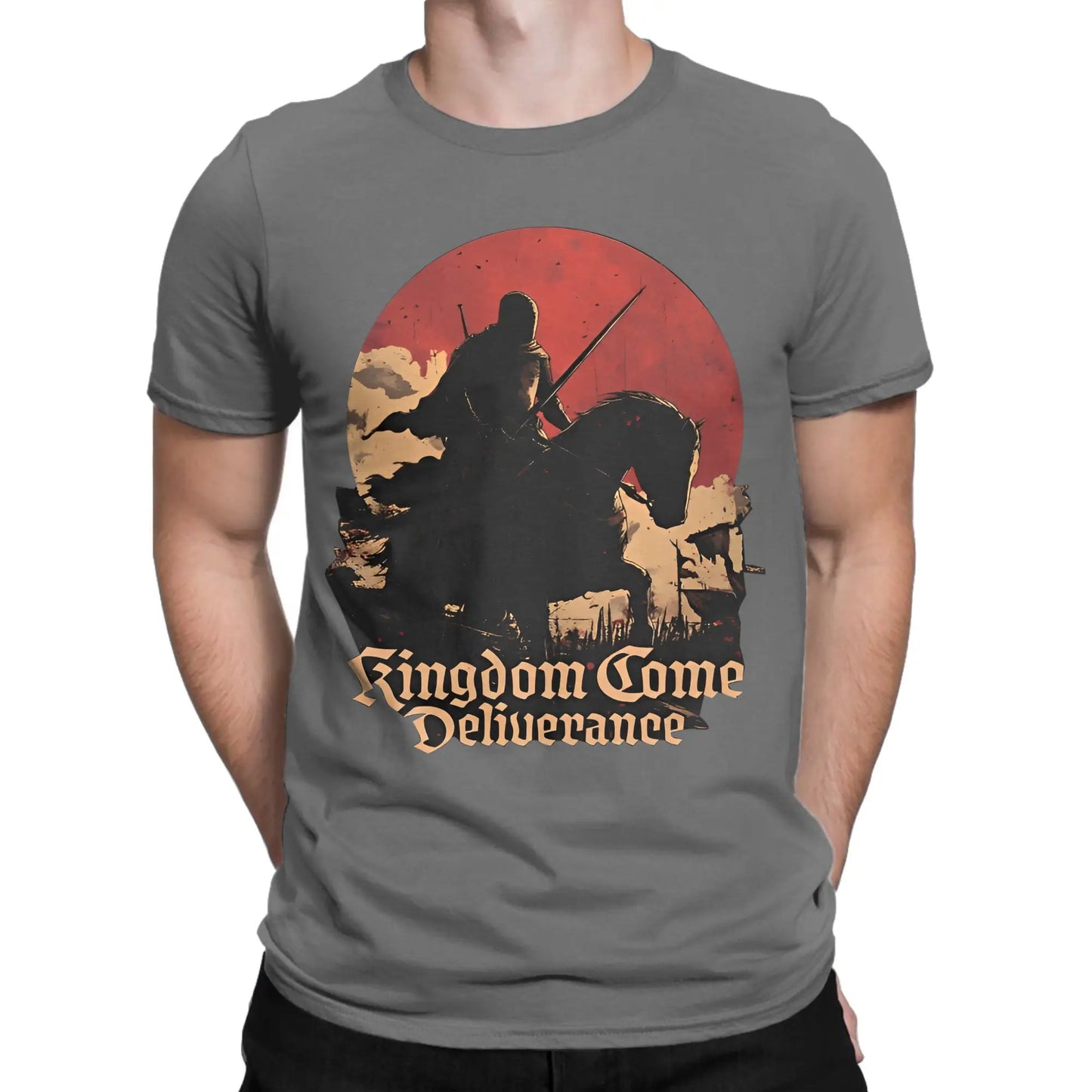 Kingdoms T Shirts for Men Pure Cotton Funny T-Shirts Round Collar Come Deliverances Tee Shirt Short Sleeve Clothing Classic Peaceful Pleasures Health and Wellness Dark Grey S
