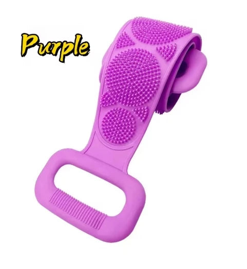 Silicone body sponge exfoliating back scrubber for peeling, massaging, relaxing, full body bathing tools for both men and women Peaceful Pleasures Health and Wellness PURPLE