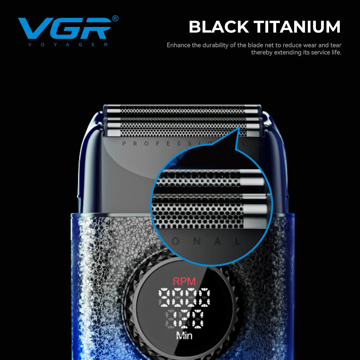 VGR new high-end electric shaver with personalized crack body, multi power control, metal blade head, whitening device V-377 Peaceful Pleasures Health and Wellness
