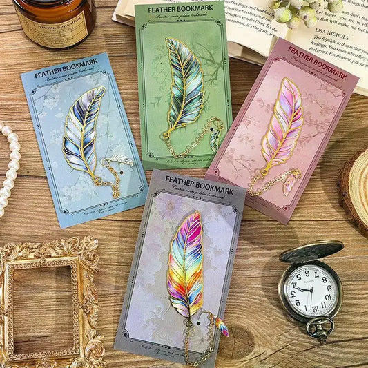 Vintage Gold Metal Bookmark with Chain Pendant | Page Divider Decorative Bookmark Oasis Select