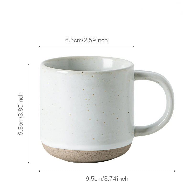 Custom Modern Design White Small frosted ceramic tumblers Unglazed Base Speckled Coffee Mug With Handle Speckled Ceramic Mug Peaceful Pleasures Health and Wellness white 150ml