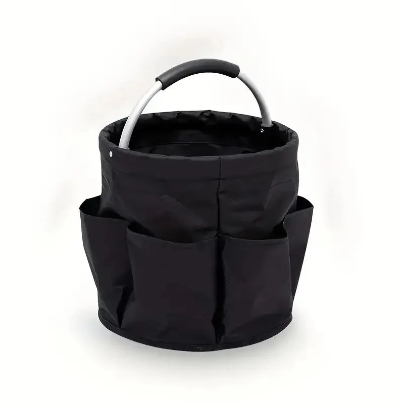 Outdoor Portable Foldable Oxford Cloth Storage Basket Foldable Storage Basket Peaceful Pleasures Health and Wellness black