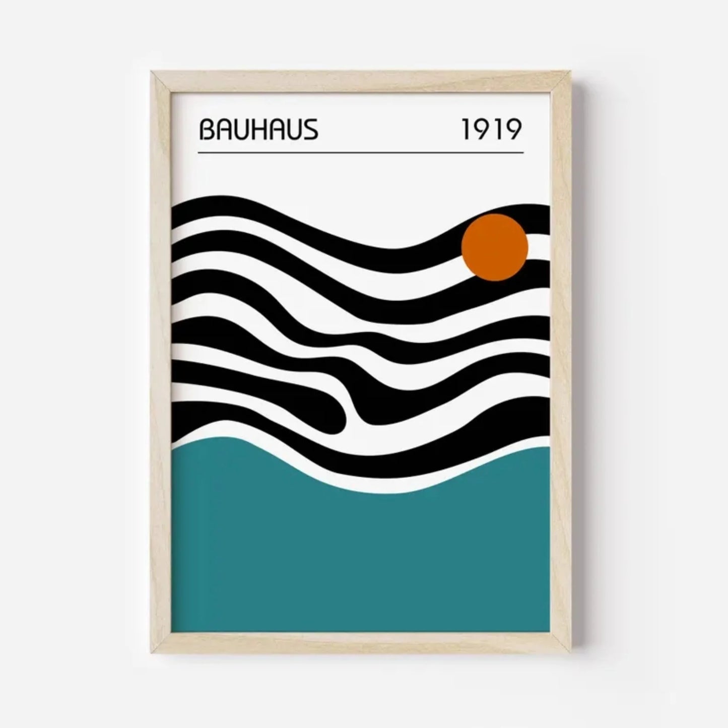 Mid Century Modern Bauhaus Geometric Canvas Wall Art Print
