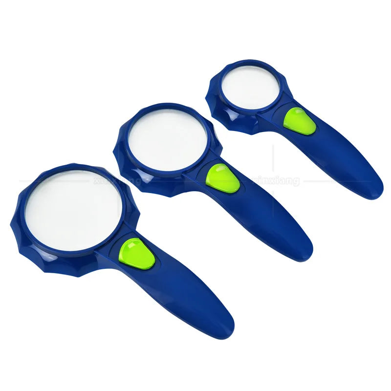 7X 6X Handheld Magnifier Warm Light White Light with 20 Led Lights, Elderly Person Holding Reading Umbrella Magnifying Glass Peaceful Pleasures Health and Wellness