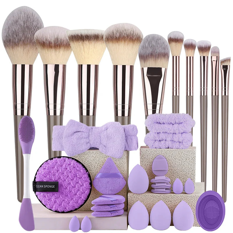 RUNTOIN 20pc Makeup Brush Set – Foundation, Blush & Eyeshadow Kit