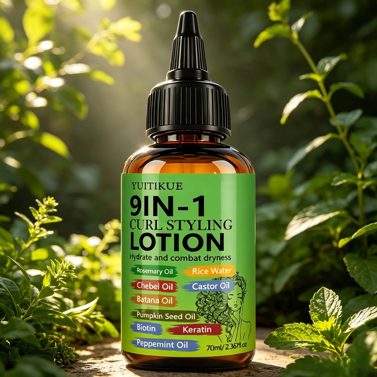 YUITIKUE 9-in-1 Curl Styling Lotion – Anti-Frizz & Hydrating Curl Styling Lotion Peaceful Pleasures Health and Wellness 1pc