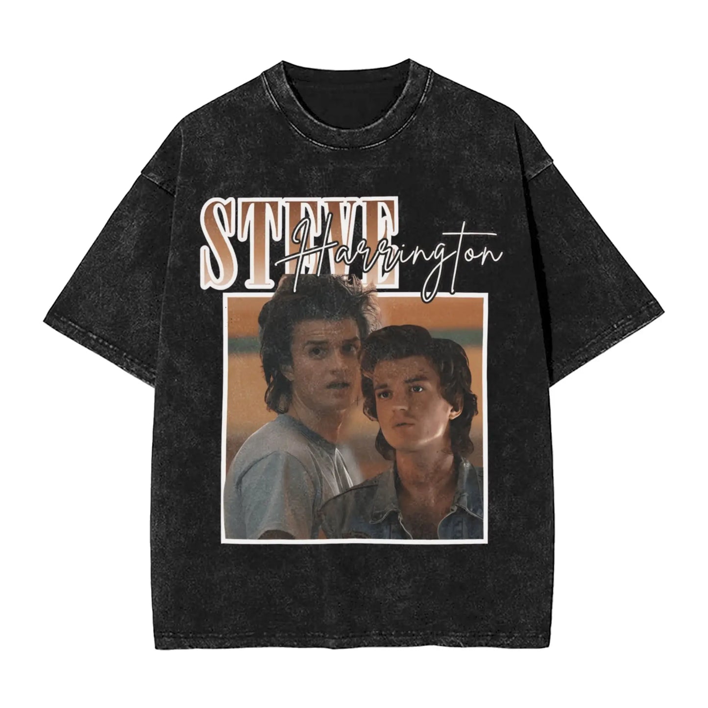Steve Harrington Washed T Shirt Male Y2K Fun Cotton T Shirts Summer O-Neck Hip Hop Tee Shirt Printed Big Size Clothing Peaceful Pleasures Health and Wellness 7 XXL