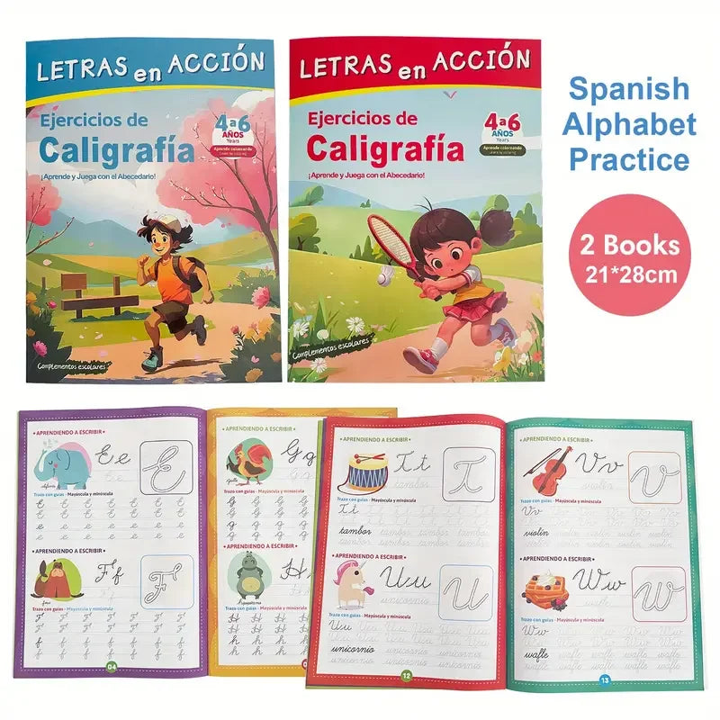 16-Page Alphabet ABC Sight Words Cursive Handwriting Practice Spanish