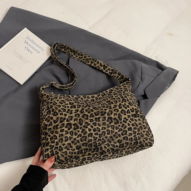 Leopard Print Large-Capacity Crossbody Shoulder Bag for Women