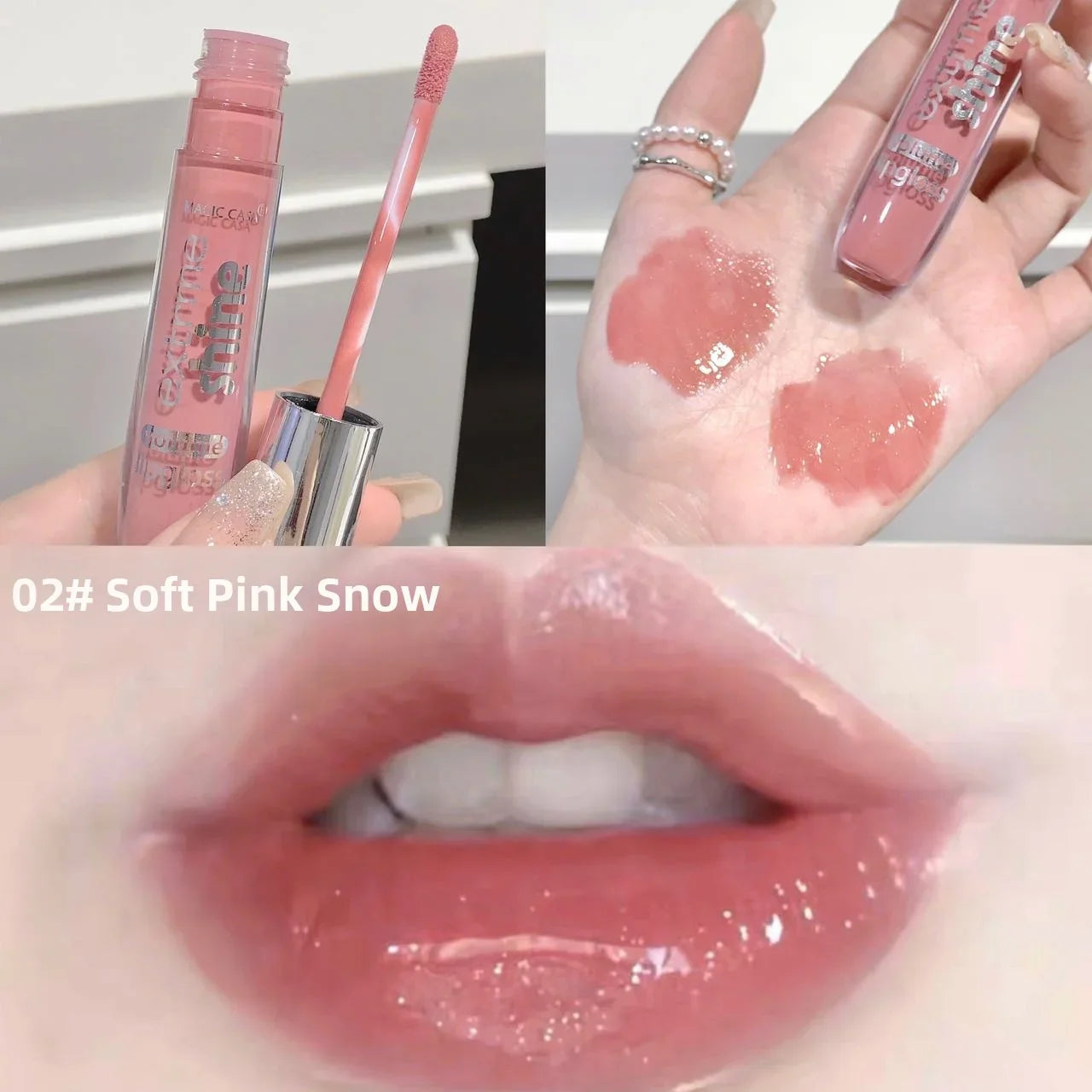 MAGIC CASA Shimmer Lip Oil Gloss – Hydrating Pearlescent Glaze
