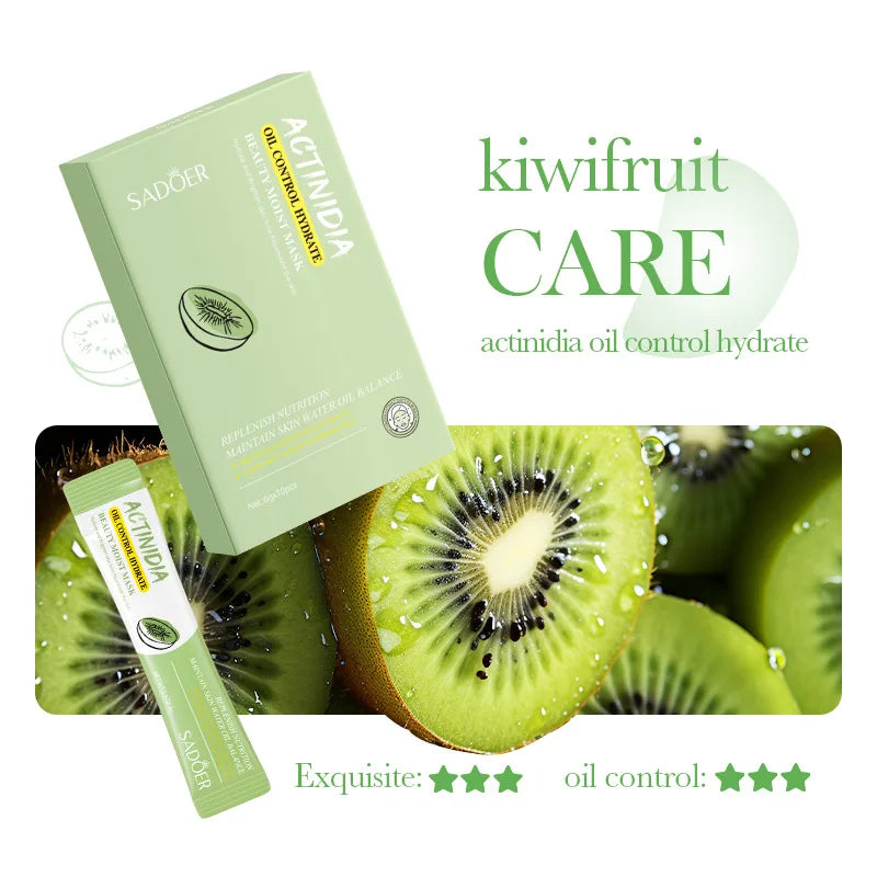 SADOER Rose & Kiwi Mud Face Mask 10pcs – Moisturizing & Bright