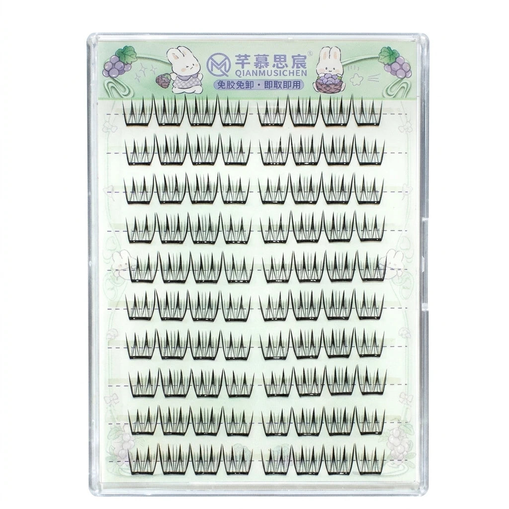 Idol Manga False Eyelashes Korean Style Girl's Group Eyelash Extension U-shaped Natural Enlarge Your Eyes Large Capacity Lashes Peaceful Pleasures Health and Wellness style 6