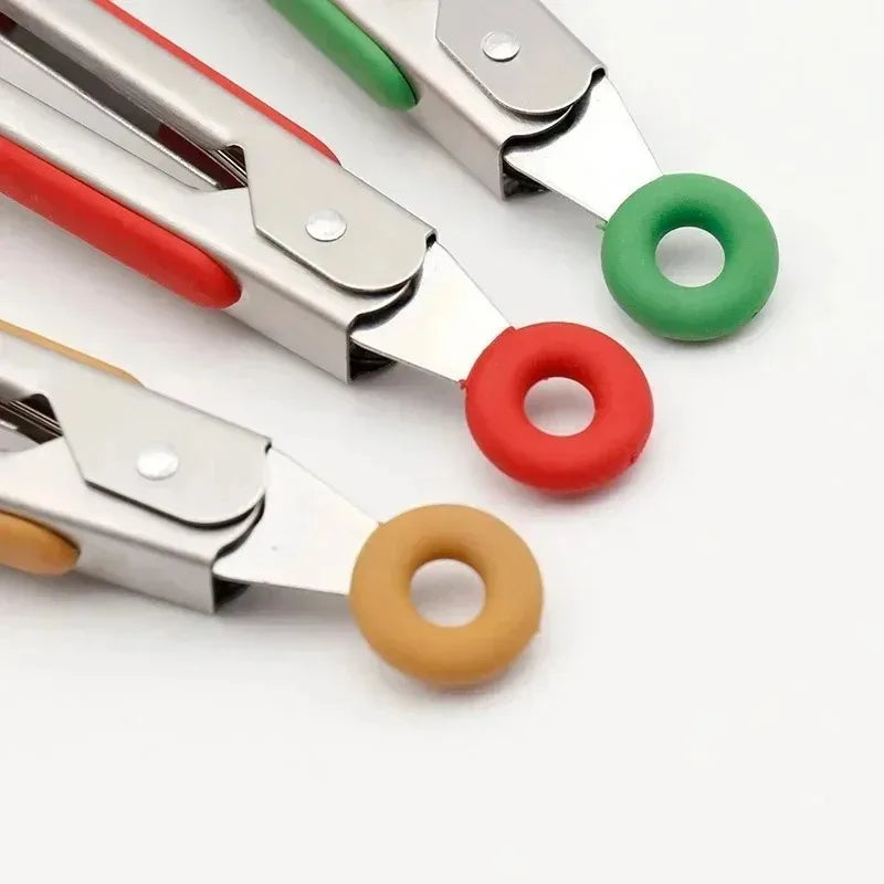 Christmas Silicone Food Tongs | Stainless Steel Kitchen Tongs Set