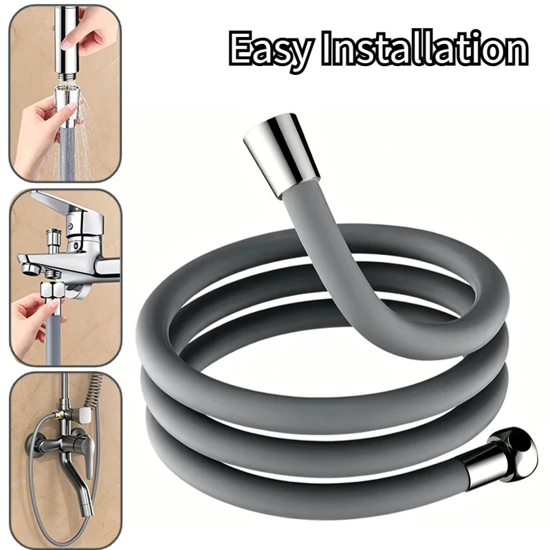 1.5/2M Bathroom Silicone Shower Tube Bend Arbitrarily Hose Explosion Proof Anti-winding Shower Hose Bathroom Faucet Accessories Peaceful Pleasures Health and Wellness