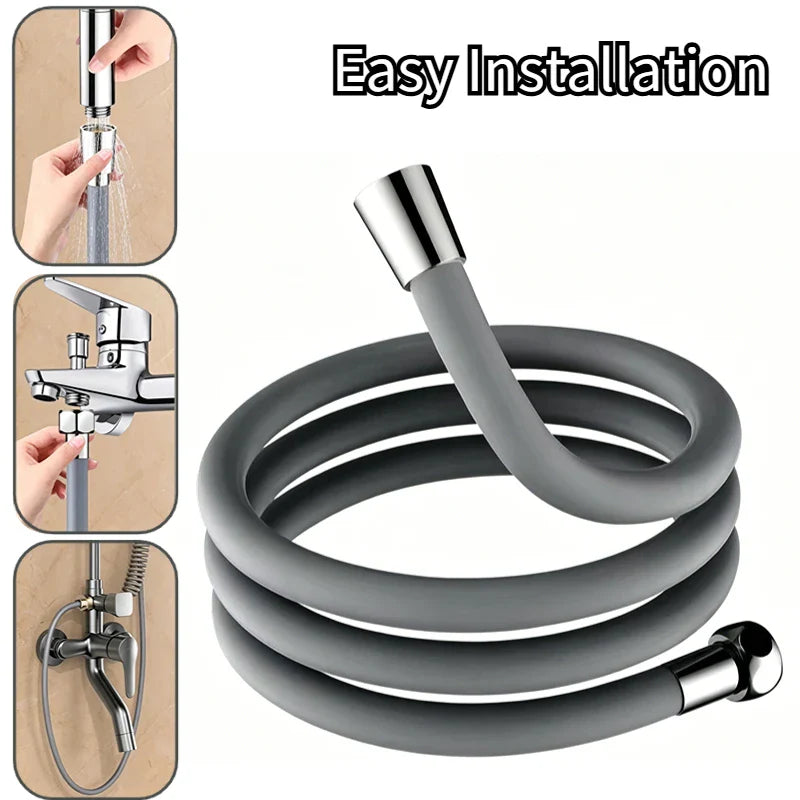 Flexible Silicone Shower Hose 1.5M/2M – Anti-Kink, Explosion Proof