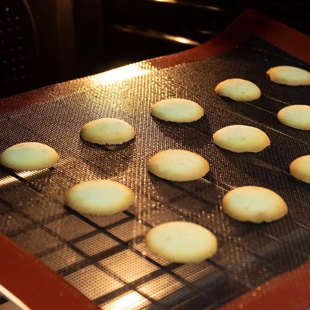 Baking Grill Mat 30X40cm Baking Tray Breathable Anti stick BBQ Cookie Bread Baking Pad Oven Microwave High Temperature Baking Peaceful Pleasures Health and Wellness