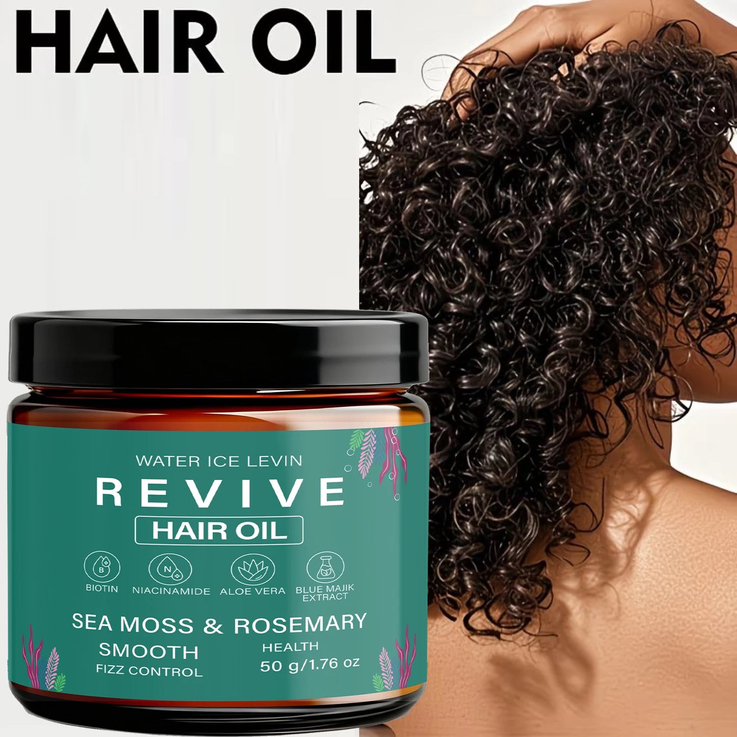Sea Moss & Rosemary Hair Oil | Biotin, Keratin & Caffeine