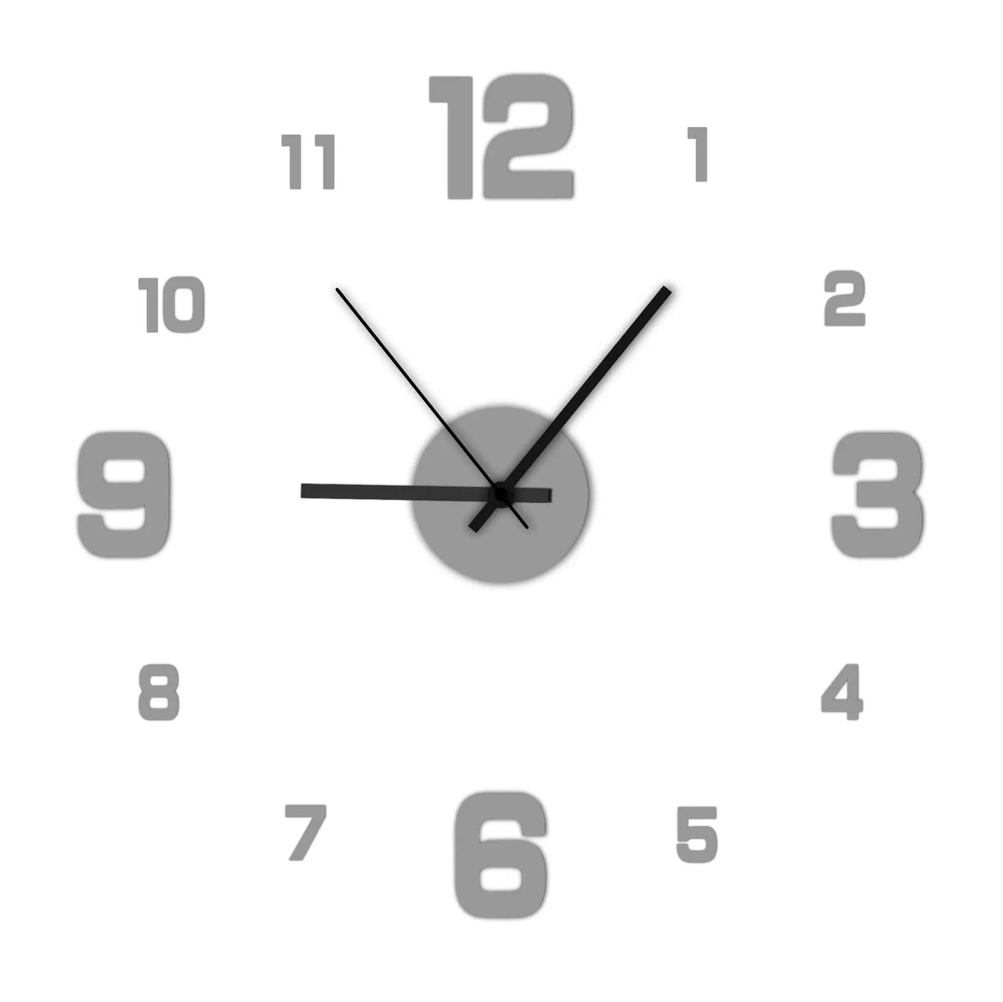 Creative Frameless DIY Wall Clock Wall Decal Home Silent Clock Living Room Office Wall Decoration Peaceful Pleasures Health and Wellness Silver