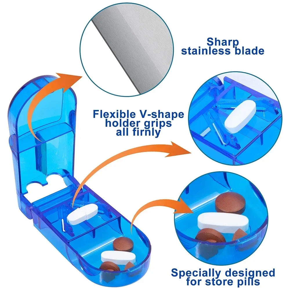 New Pill Cutter, Professional Pill Splitter for Cutting Small Pills or Large Pills in Half, Doubles As A Pill Box for Tiny Pills Peaceful Pleasures Health and Wellness