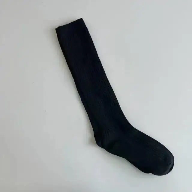 Knitting Cotton Long Socks Women Stockings Autumn Winter Warm Thigh High Stockings Ladies Girls Fashion Solid Knee Socks Women Peaceful Pleasures Health and Wellness One Size black