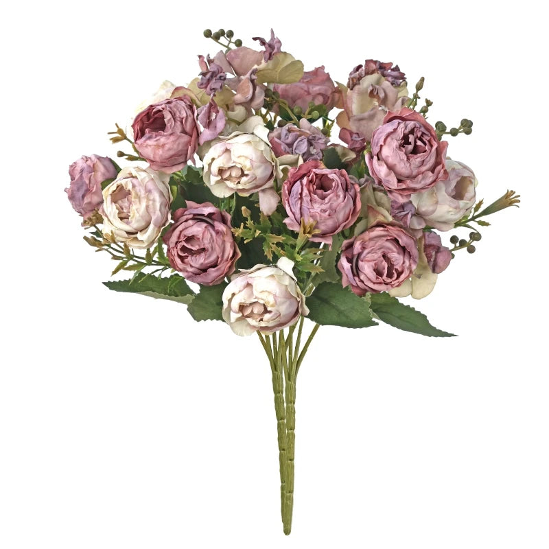 Artificial Silk Peony Bouquet – Wedding & Home Décor Faux Flowers