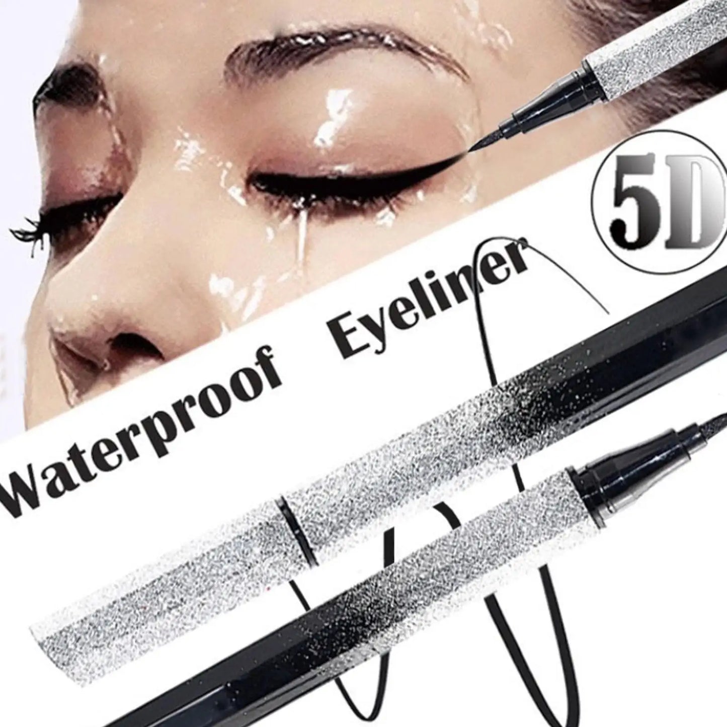 Dual-Tip Waterproof Liquid Eyeliner Pen – Black & Brown