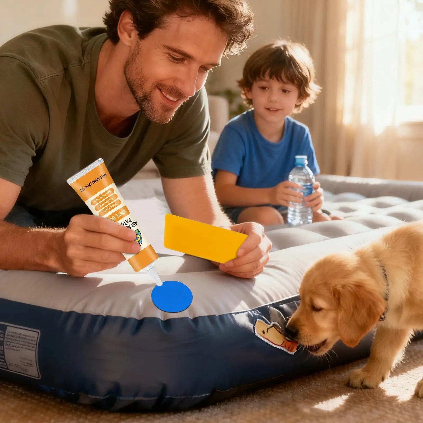 Professional Inflatable Repair Kit High-Strength Waterproof Patches & Adhesive For Air Mattress, Pool Toys, Boats & Outdoor Gear Peaceful Pleasures Health and Wellness
