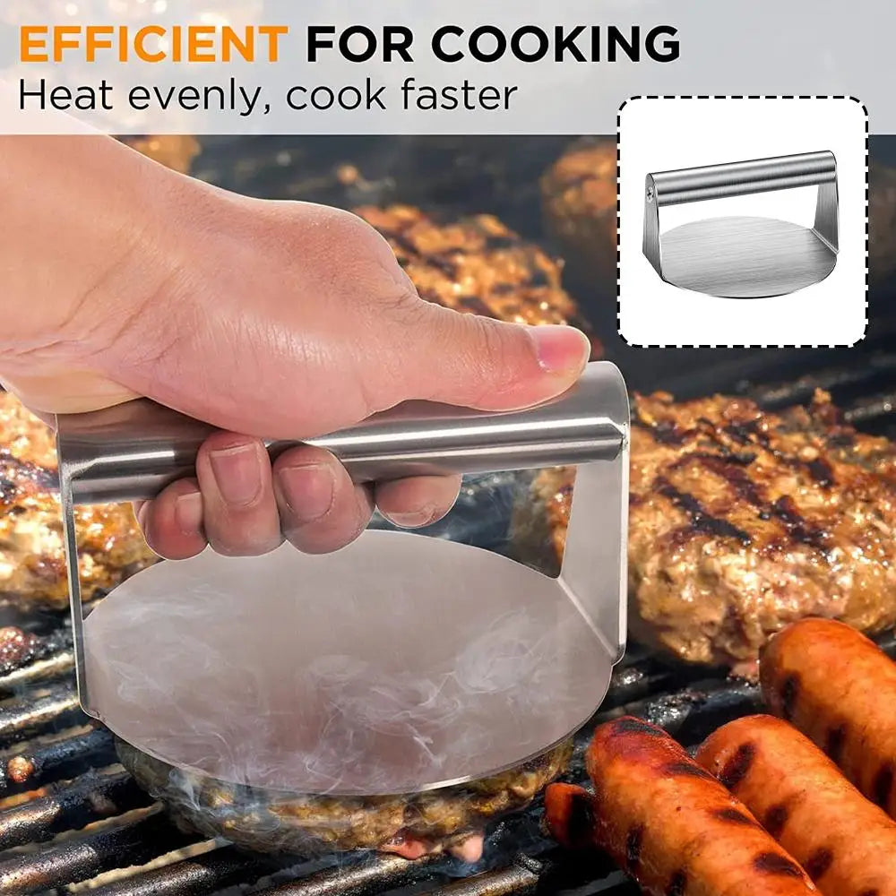 Stainless Steel Hamburger Press – Non-Stick Burger Patty Maker Burger Patty Press Oasis Select