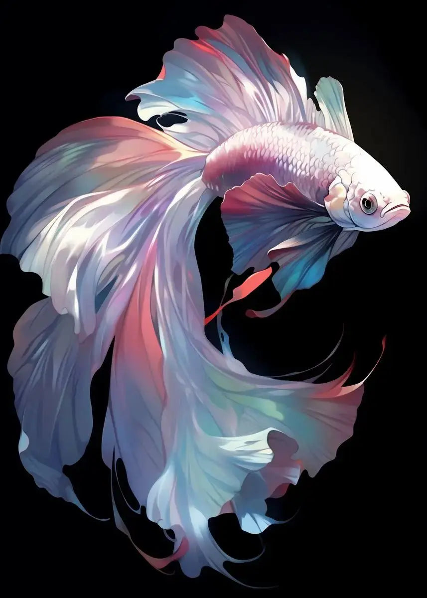 Tropical Fish Canvas Wall Art | Betta Goldfish Rainbow Fish Print