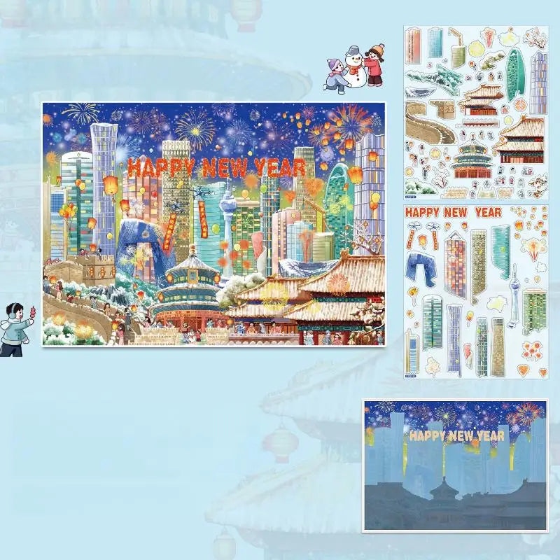 Kawaii Christmas 3D Miniature Scene Stickers – DIY Scrapbook