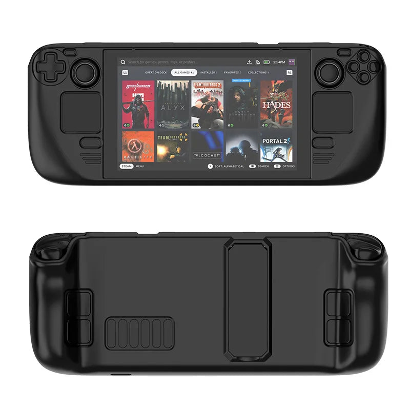 Suitable For Steam Deck Skin-Friendly Feel For Steam Deck Oled Colorful PC Protective Case With Stand Game Console Accessories Peaceful Pleasures Health and Wellness black