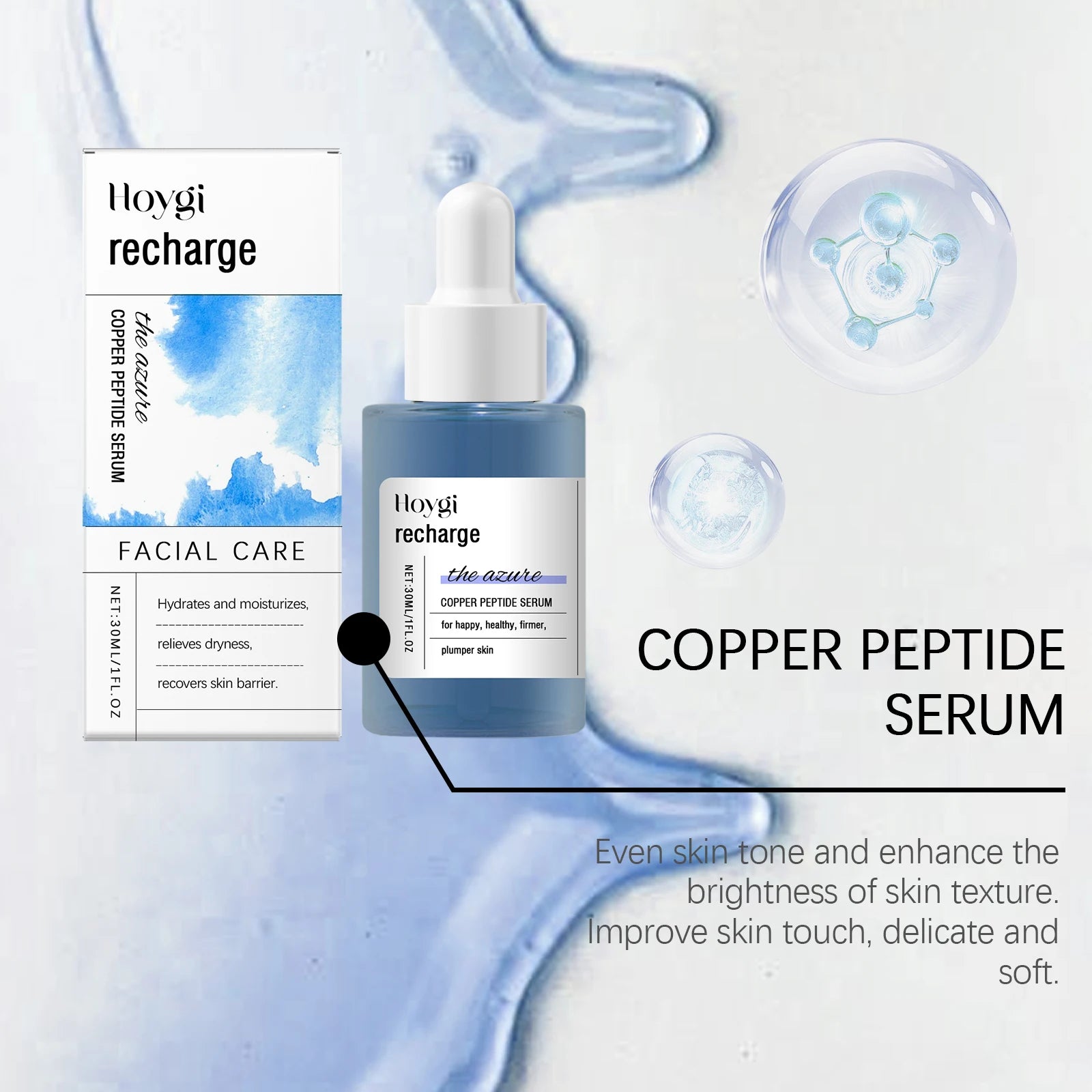 Hoygi Nicotinamide Face Serum for Reduce Melanin Fade Dark Spot Repair Nourishing Blue Copper Titanium Facial Skin Care Essence Peaceful Pleasures Health and Wellness