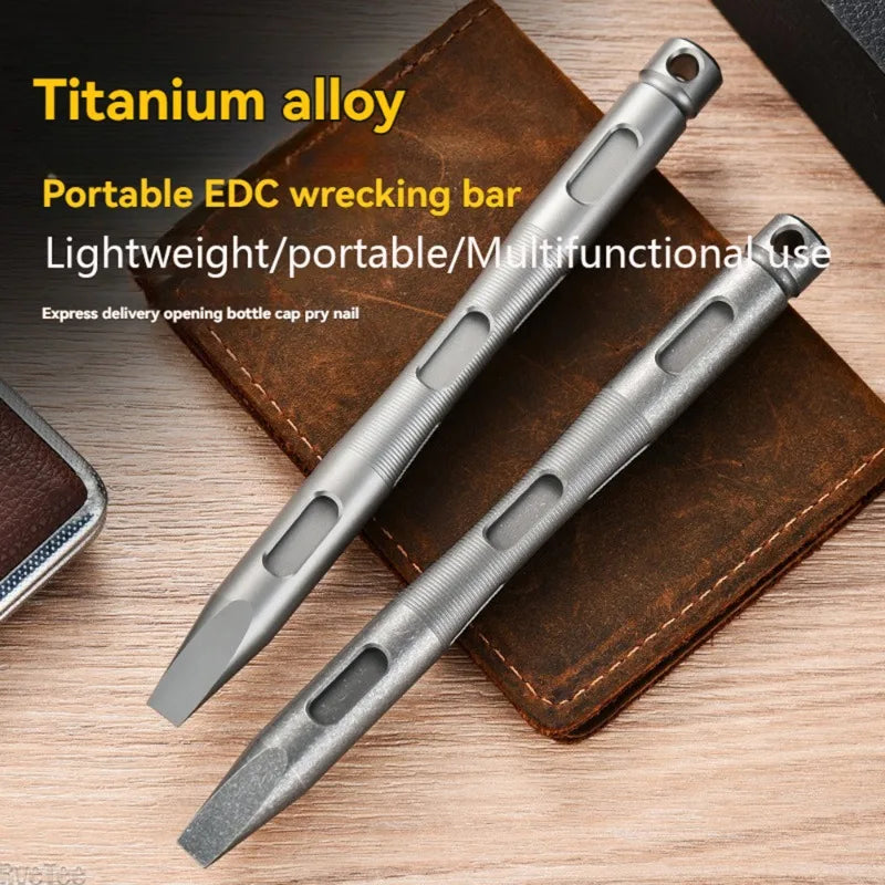 Titanium Alloy EDC Pry Bar – Mini Crowbar Multitool