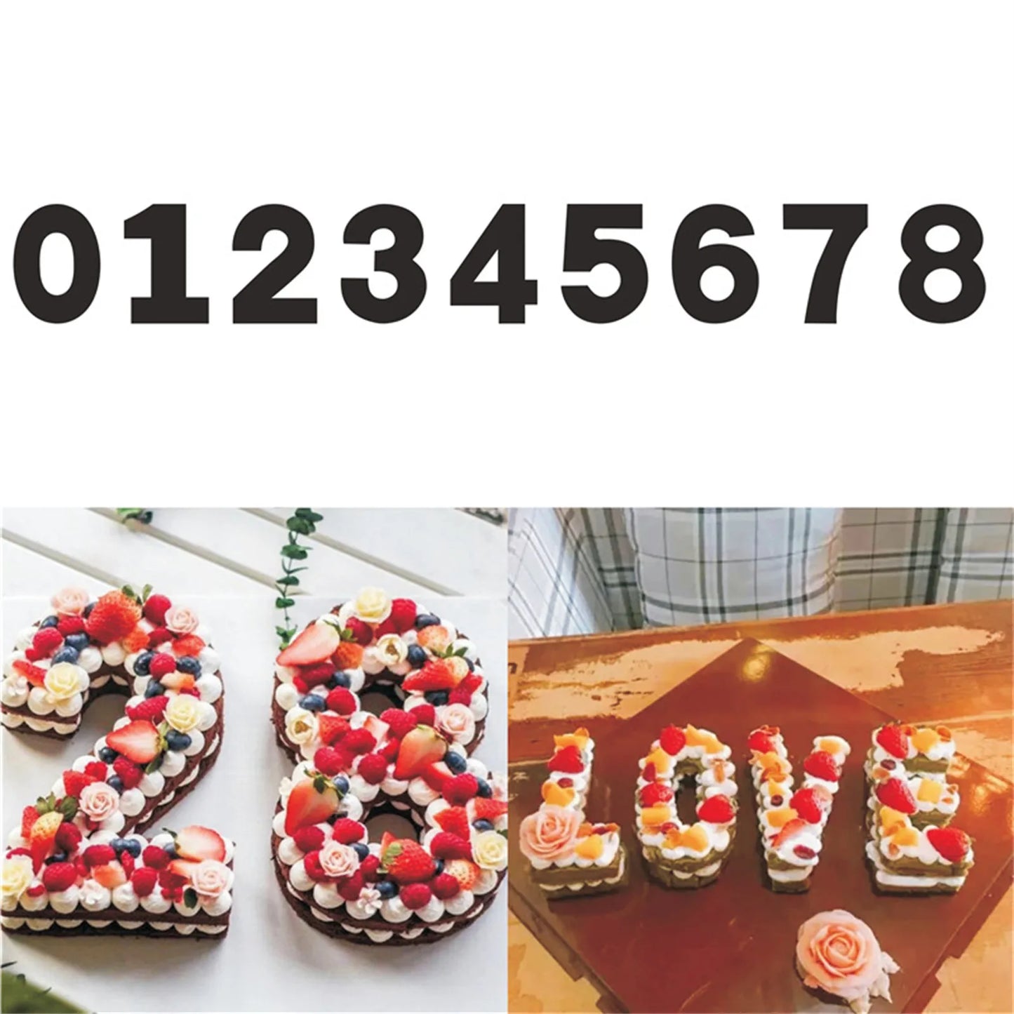 9pcs Large Size Number Moulds Non Toxic PET 3D Baking Molds Numbers for Graduation Cake Making Peaceful Pleasures Health and Wellness