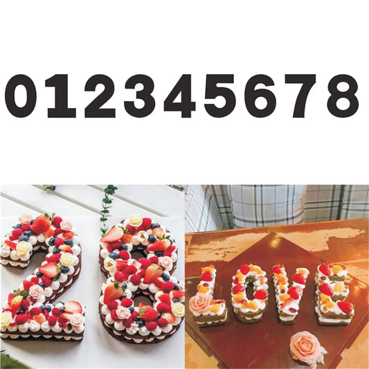 9pcs Large Size Number Moulds Non Toxic PET 3D Baking Molds Numbers for Graduation Cake Making Peaceful Pleasures Health and Wellness