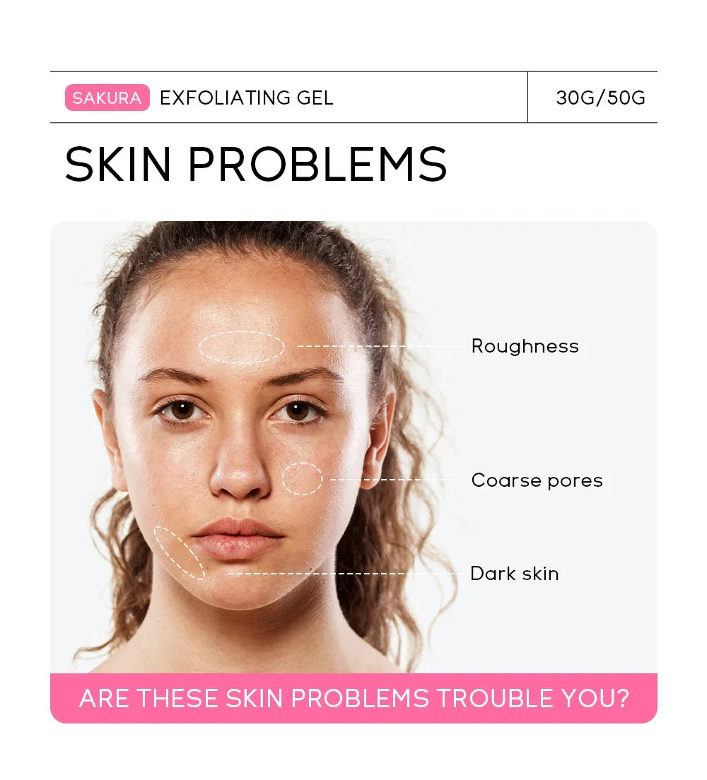 Sakura Exfoliating Peeling Gel Facial Scrub Moisturizing Nourishing Repair Scrubs Face Cream Beauty Skin Care30g/50g Peaceful Pleasures Health and Wellness