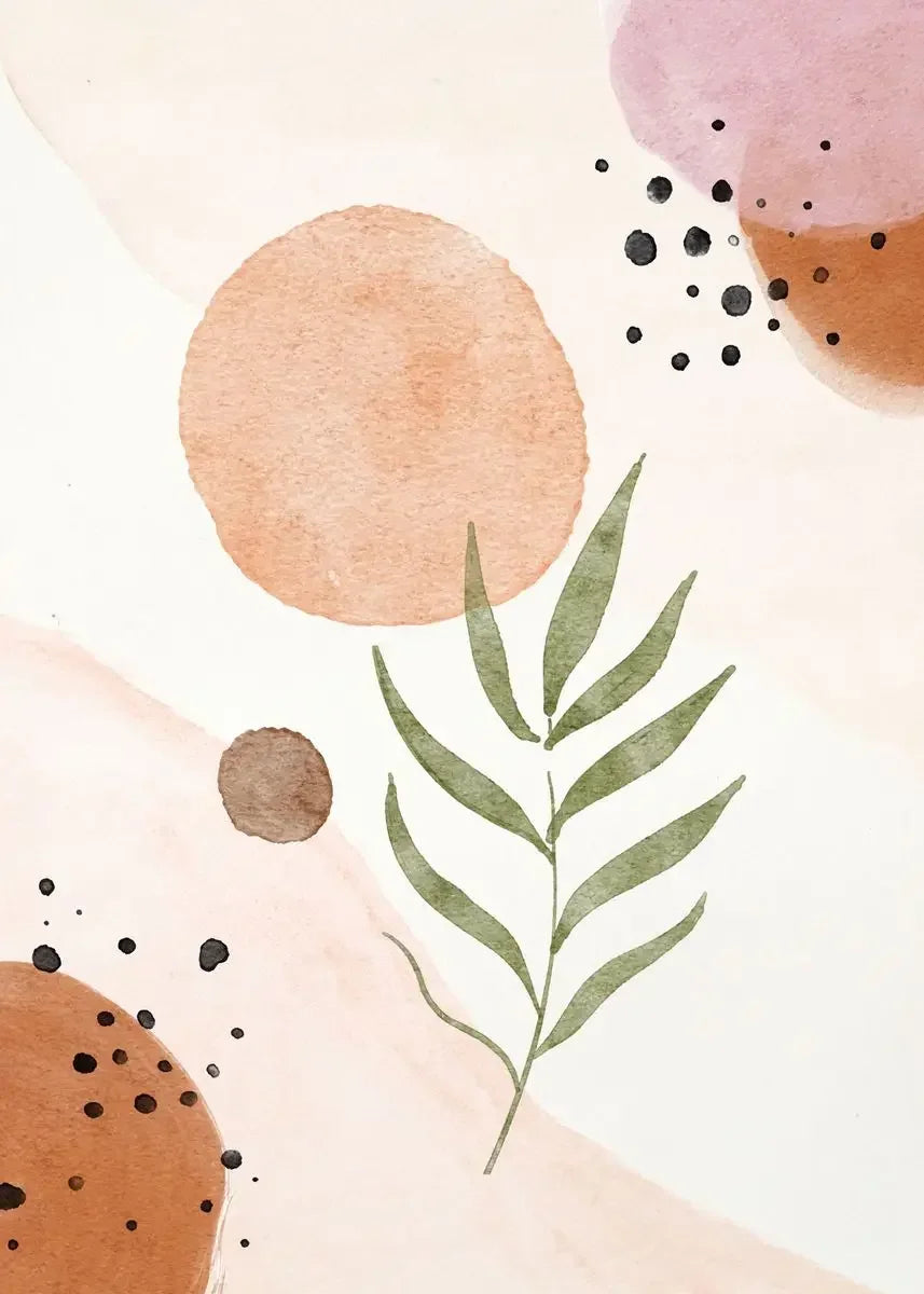 Modern Minimalist Flowers & Grass Canvas Wall Art | Unframed Print