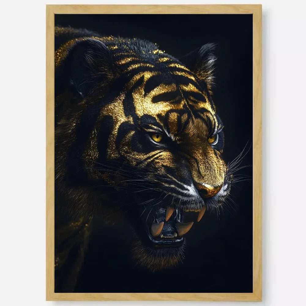 Black Gold Eagle Lion Wall Poster – HD Waterproof PVC Art Decor Wall Art Poster Peaceful Pleasures Health and Wellness z2 21X30cmNoframe