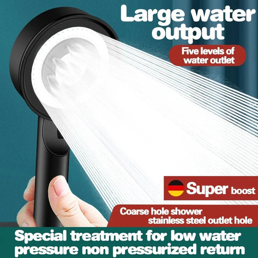 5-Mode High Pressure Handheld Shower Head Set | Water Saving Handheld Shower Head Oasis Select