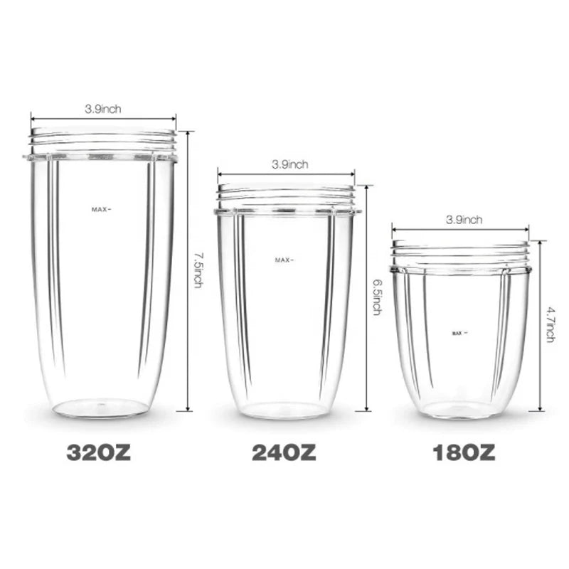NutriBullet Replacement Blender Cup 18/24/32oz – BPA Free