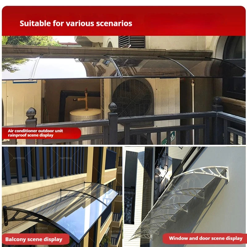 60x300 80x300 Household Application Door & Window Rain Cover Eaves Canopy White & Black Bracket Balcony Awning Peaceful Pleasures Health and Wellness
