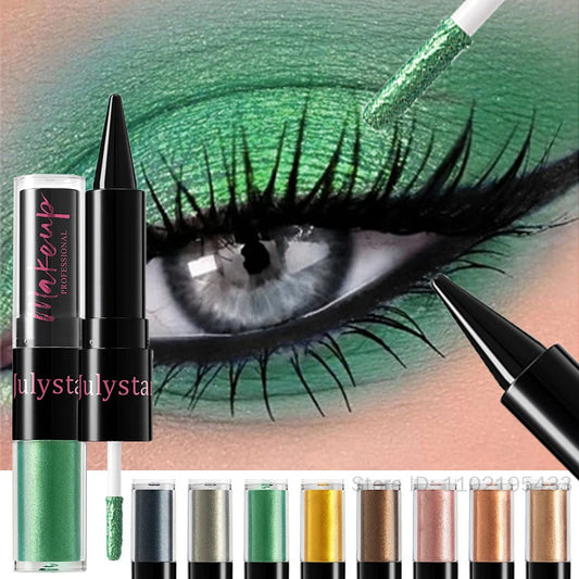 2-in-1 Glitter Metallic Liquid Eyeshadow & Eyeliner Pen Liquid Eyeshadow Pen Peaceful Pleasures Health and Wellness