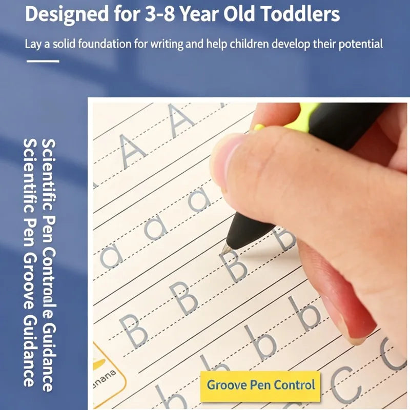 Reusable Slot Handwriting Practice Book Kids Ages 3-8 Etters Numbers