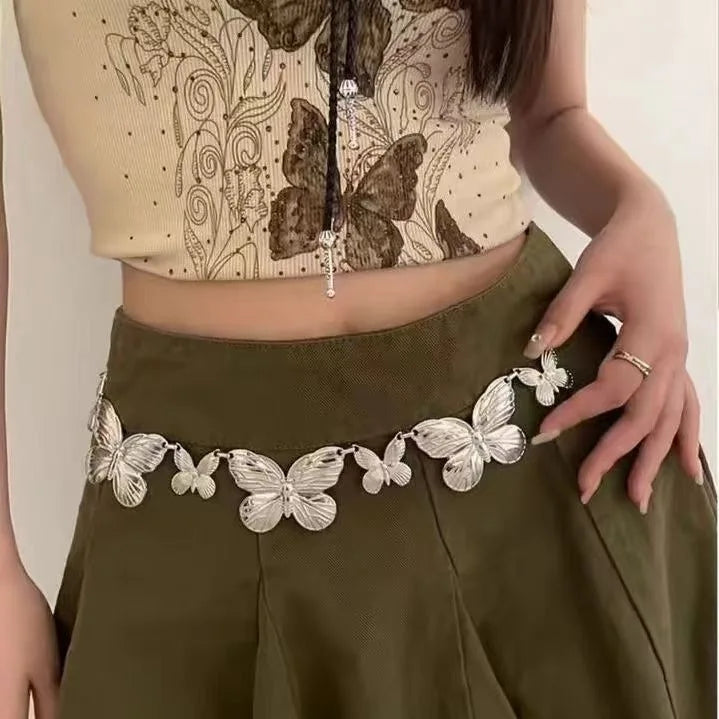 Retro Butterfly Metal Waist Chain Belt for Women | Summer Fashion